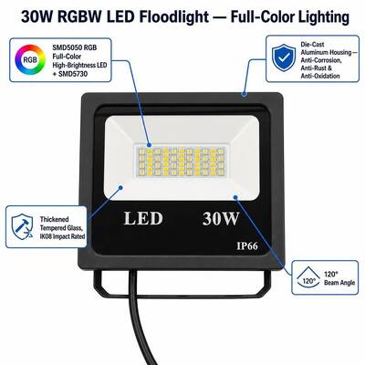 Remote Control RGBW Outdoor Led Floodlight 150W for Landscape Lighting